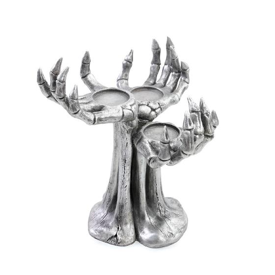 Imagem de Enfeite Decorativo Halloween - Castiçal Mãos Sombrias - 23cm - 1 unidade - Cromus - Rizzo