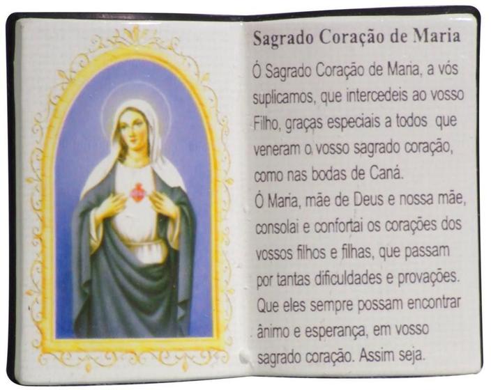 Imagem de Enfeite Decorativo Livro Em Resina Sagrado Coração Maria