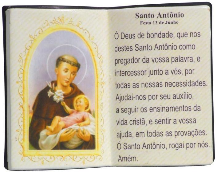 Imagem de Enfeite Decorativo Livro Em Resina Santo Antonio