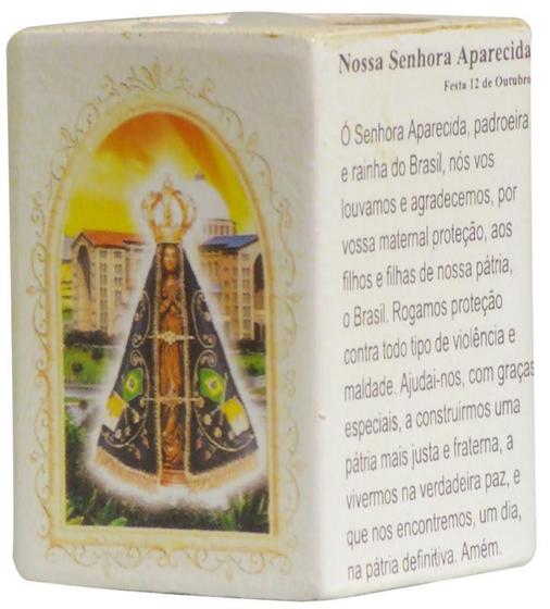 Imagem de Enfeite Decorativo Nossa Senhora Aparecida Suporte De Velas