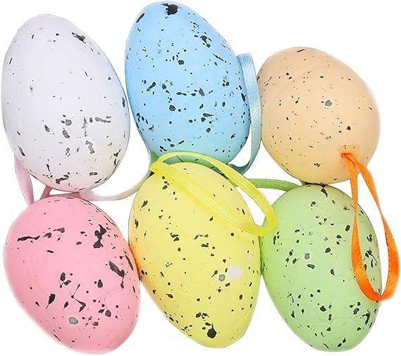 Imagem de Enfeite Decorativo Páscoa 12 Ovos Pendentes Coloridos
