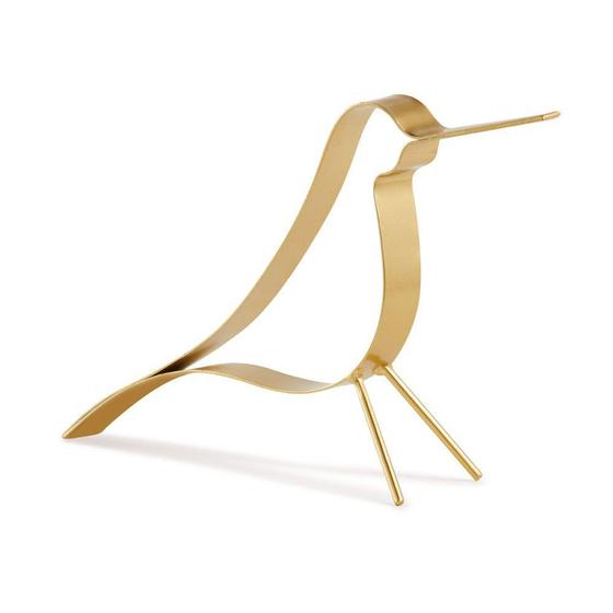Imagem de Enfeite Decorativo "Pássaro" em Metal Dourado 19x7 cm - D'Rossi - DRossi