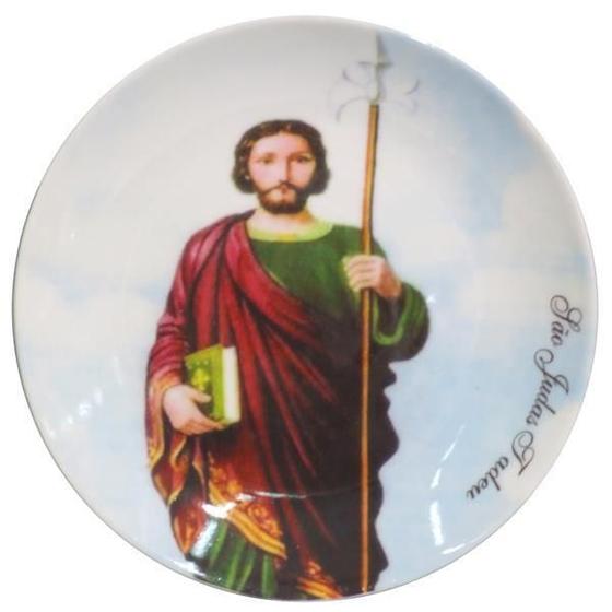 Imagem de Enfeite Decorativo Prato São Judas Tadeu Com Suporte