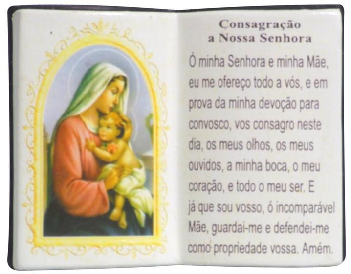 Imagem de Enfeite Decorativo Resina Livro Consagração A Nossa Senhora