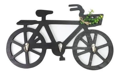 Imagem de Enfeite Em MDF Decorativo Porta Chaves Bicicleta - Preto