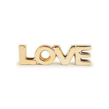 Imagem de Enfeite Em Porcelana Love Dourado 21X2,5X06 Cm - Mart