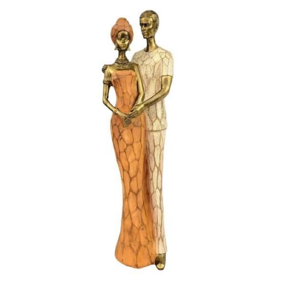 Imagem de Enfeite Estátua Casal Africano 30X7X7Cm Decoração