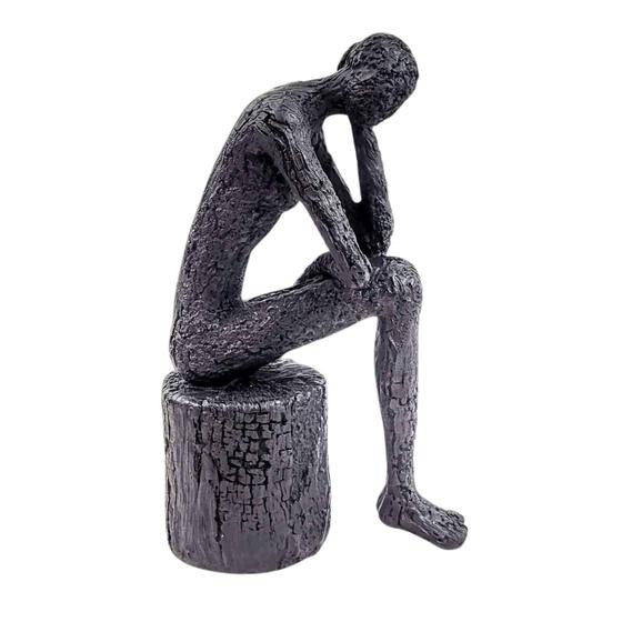 Imagem de Enfeite Estátua Pensador Preto 22X14X8Cm Decoração