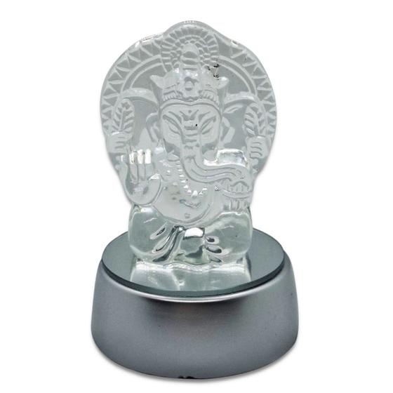 Imagem de Enfeite Ganesha com Base Redonda Espelhada com Leds Rgb 9 cm