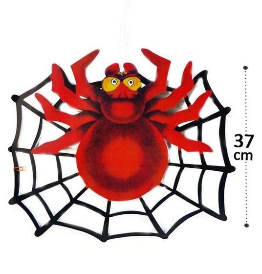 Imagem de Enfeite Halloween Aranha com teia 37cm - NIPO