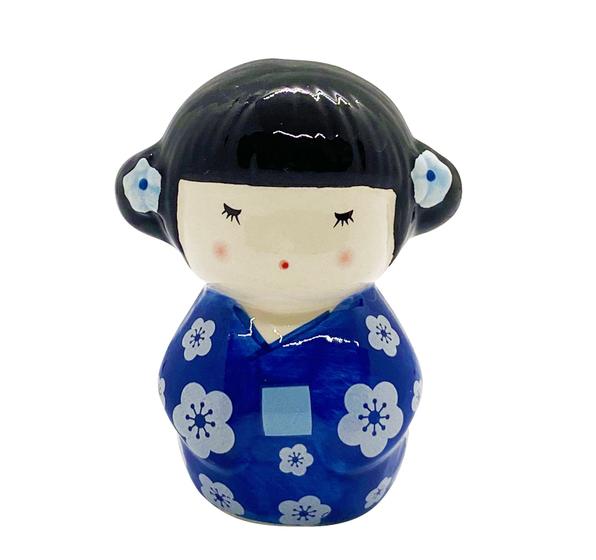 Imagem de Enfeite Japonesa Kokeshi Azul Afasta maus espiritos Cerâmica