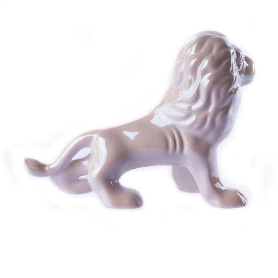 Imagem de Enfeite Leão de Cerâmica Branco 15x11cm CB1969 - Momet