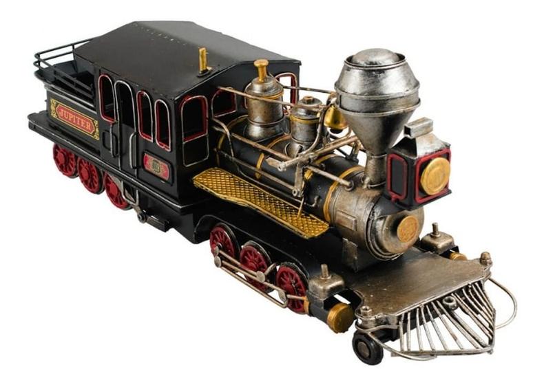 Imagem de Enfeite Miniatura Trem Locomotiva Retrô Preto - 38cm