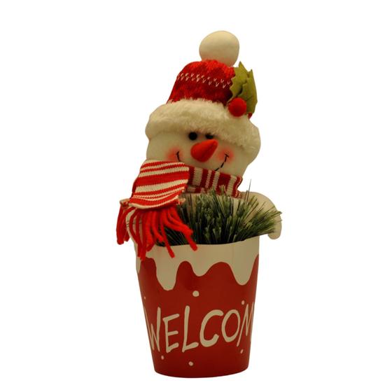 Imagem de Enfeite Natal Boneco de Neve no Balde 23cm unid.