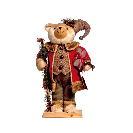 Imagem de Enfeite Natal Decorativo Urso Colorido com Presente 55cm 1Pç