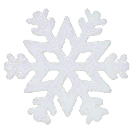 Imagem de Enfeite Natal Floco de Neve Com 3 Unid Branco 10cm