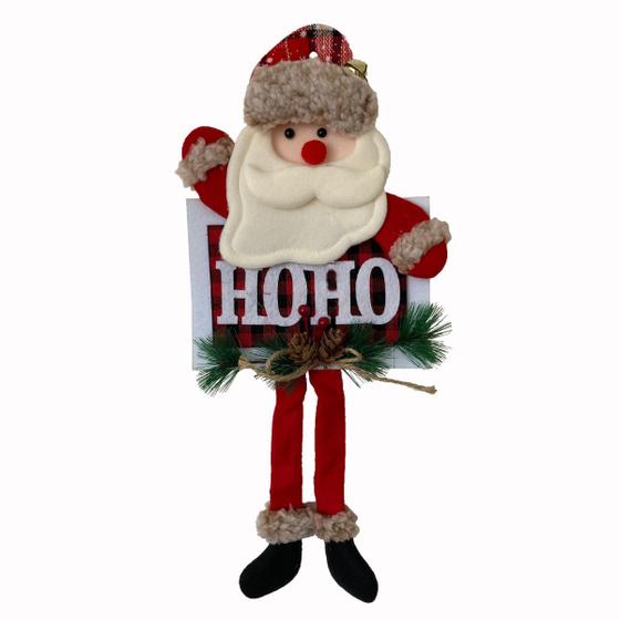 Imagem de Enfeite Natalino De Pendurar Boneco Papai Noel Hoho C/ Guizo