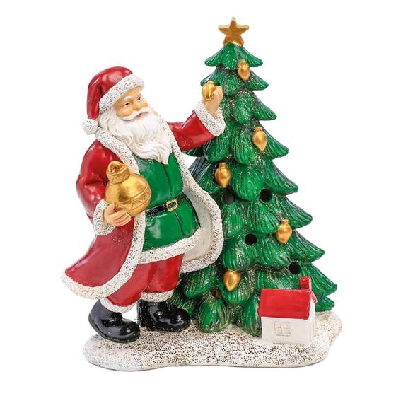 Imagem de Enfeite Noel com Árvore Verde Vermelho Branco 17cm Natalino