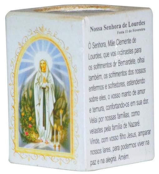 Imagem de Enfeite Nossa Senhora De Lourdes Suporte Para Velas