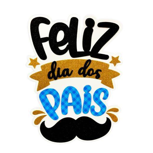 Imagem de Enfeite Painel Feliz Dia dos Pais Bigode Glitter - 01 unid