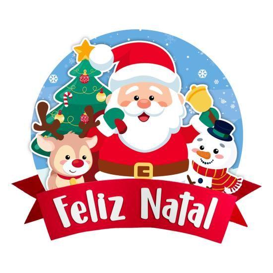 Imagem de Enfeite Painel Feliz Natal Papai Noel Rena Neve - 01 unid