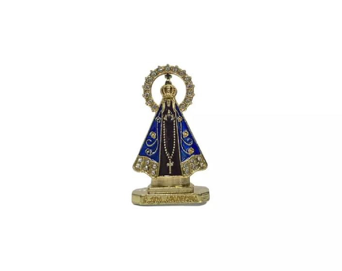 Imagem de Enfeite Painel Nossa Senhora Aparecida Dourado marrom 5 cm