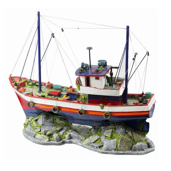 Imagem de Enfeite Para Aquário - Barco De Pesca