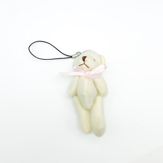 Imagem de Enfeite para Chaveiro Urso com Laço Rosa 7cm MC0024 - Unidade