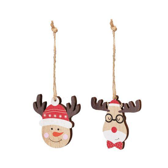 Imagem de Enfeite para Pendurar Rosto Noel e Rena - 8 Un