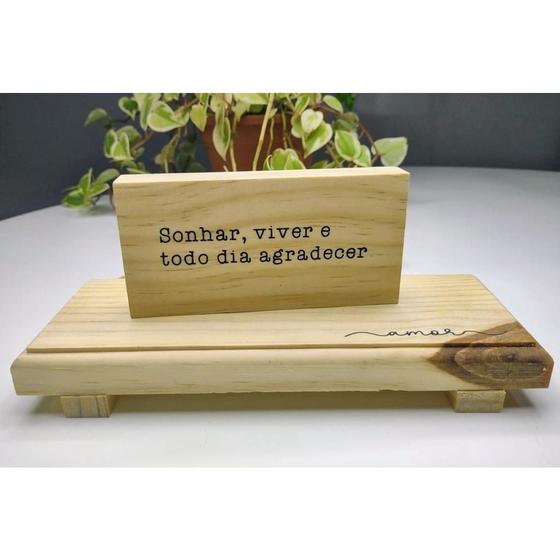 Imagem de Enfeite Para Rack Ou Estante Placa Com Frases Decorativas