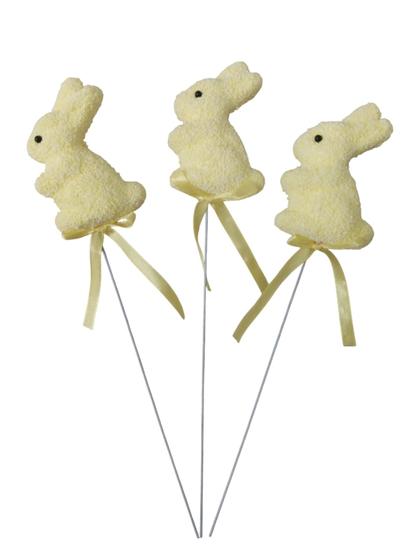 Imagem de Enfeite Páscoa 23cm Coelho Isopor com 3 Espetos