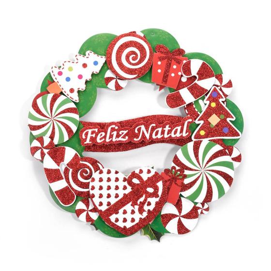 Imagem de Enfeite Placa Guirlanda Feliz Natal