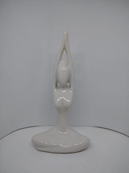 Imagem de Enfeite Porcelana Estatueta Posição De Yoga