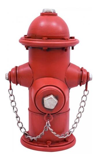 Imagem de Enfeite Retrô Vintage Hidrante Cofre Vermelho - 24cm 