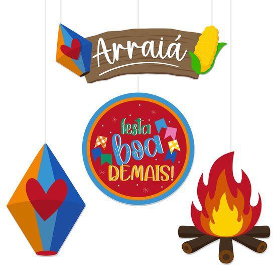 Imagem de Enfeites Aéreos Festa Junina Arraiá - 4 Un