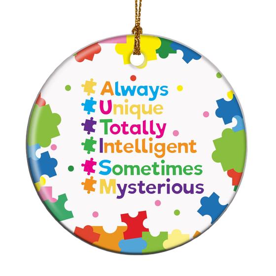 Imagem de Enfeites de Natal Autism Awareness Puzzle Ceramic 7,62 cm