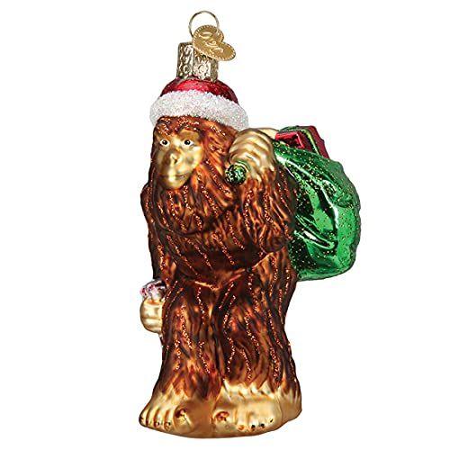 Imagem de Enfeites de Natal do Velho Mundo Santa Sasquatch Glass Blowown Ornaments para a árvore de Natal