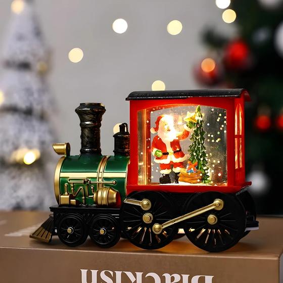 Imagem de Enfeites de Trem de Natal para Crianças - Bola de Cristal com Iluminação para Mesa