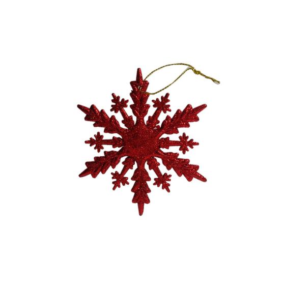 Imagem de Enfeites Decorativos P/ Arvore Natal Com Glitter Vermelho 8cm