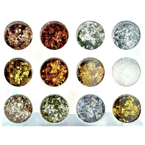 Imagem de Enfeites Glitter para Decoração de Unhas Encapsuladas (12 Potes)