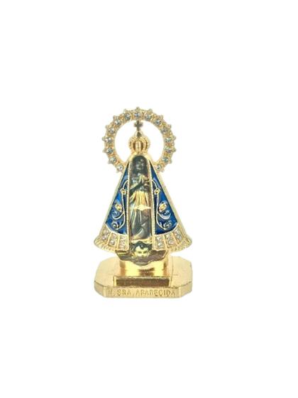 Imagem de Enfeito Nossa Senhora Aparecida dourado com resplendor Clássico