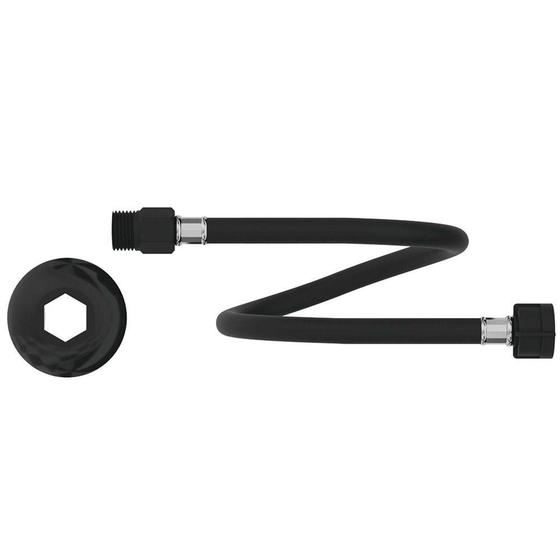 Engate Flexível 40 cm x 1/2 PVC Preto Ultra resistente Censi Menor preço em Engate Flexível 40 cm x 1/2 PVC Preto Ultra resistente Censi