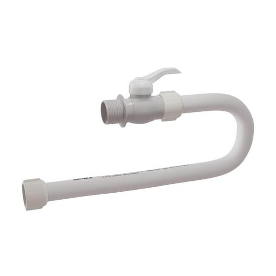 Imagem de Engate Flexível Com Registro Pvc Branco 1/2'' X 40Cm Estrela