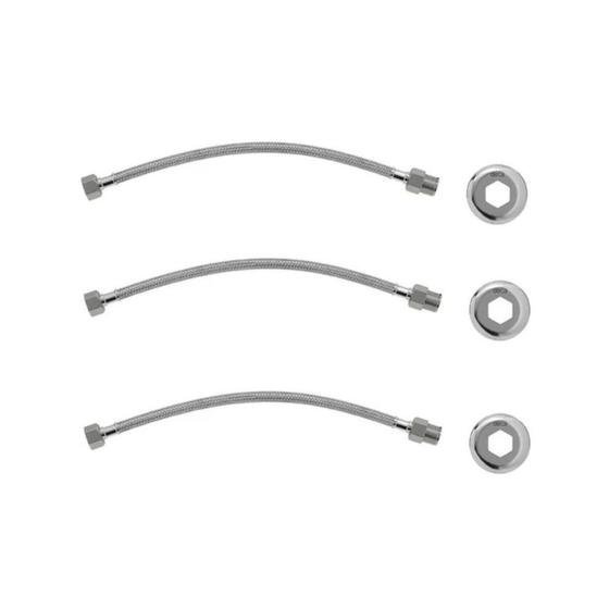 Imagem de Engate Flexível Deca Aço Inox 4607.C.040 40CM Cromado 3 Und