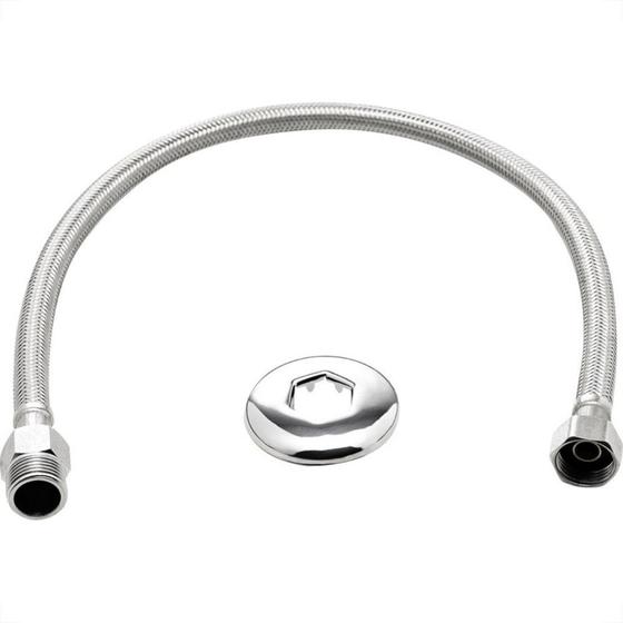Engate Flexivel Metal Cromado Brazhu Malha Inox 30Cm 9001 Imagem de Engate Flexivel Metal Cromado Brazhu Malha Inox 30Cm 9001