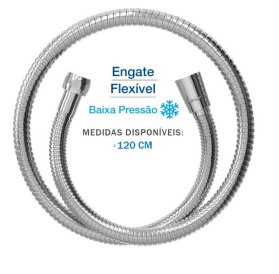 Engate Flexível Metal Cromado p/ Ducha Higiênica - 120cm - Nova Orion Menor preço em Engate Flexível Metal Cromado p/ Ducha Higiênica - 120cm - Nova Orion