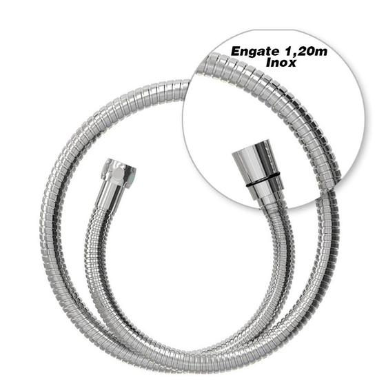 Engate Mangueira Flexível 1,20m Inox Ducha Higiênica Chuveiro Menor preço em Engate Mangueira Flexível 1,20m Inox Ducha Higiênica Chuveiro