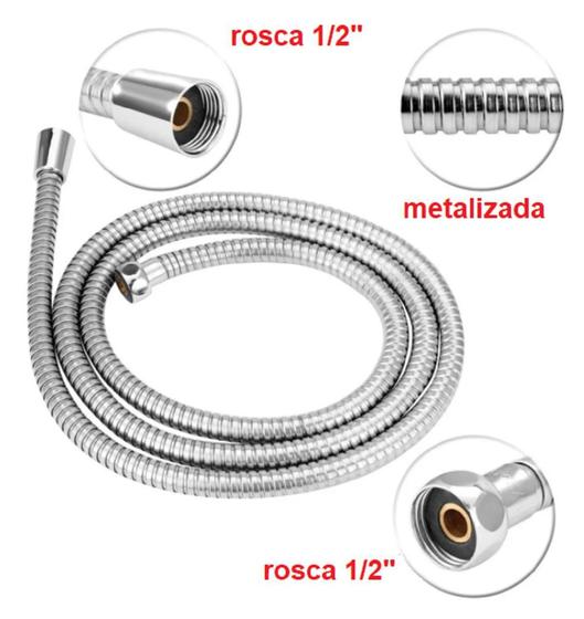 Imagem de Engate Mangueira Flexível 1,80m Ducha Higiênica Chuveiro - A CARA DA CASA