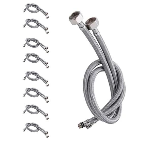 Engate Monocomando Rabicho 80cm Mangueira Kit 8 Unidades Flexivel Par Misturador Torneira Pia Cozinha Banheiro Agua Fria Quente Menor preço em Engate Monocomando Rabicho 80cm Mangueira Kit 8 Unidades Flexivel Par Misturador Torneira Pia Cozinha Banheiro Agua Fria Quente