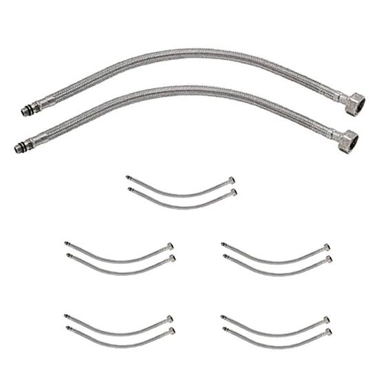 Imagem de Engate Rabicho Monocomando 80cm Par Mangueira Flexivel Kit 5 Unidades Misturador Torneira Cozinha Pia Agua Quente Fria Banheiro